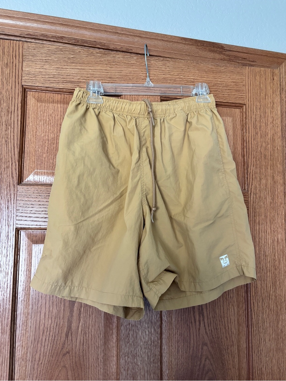Obey Men's S Butter Yellow Drawstring Hybrid Shorts